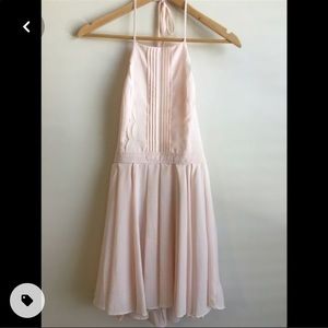 Light Pink Scalloped Detail Halter Dress